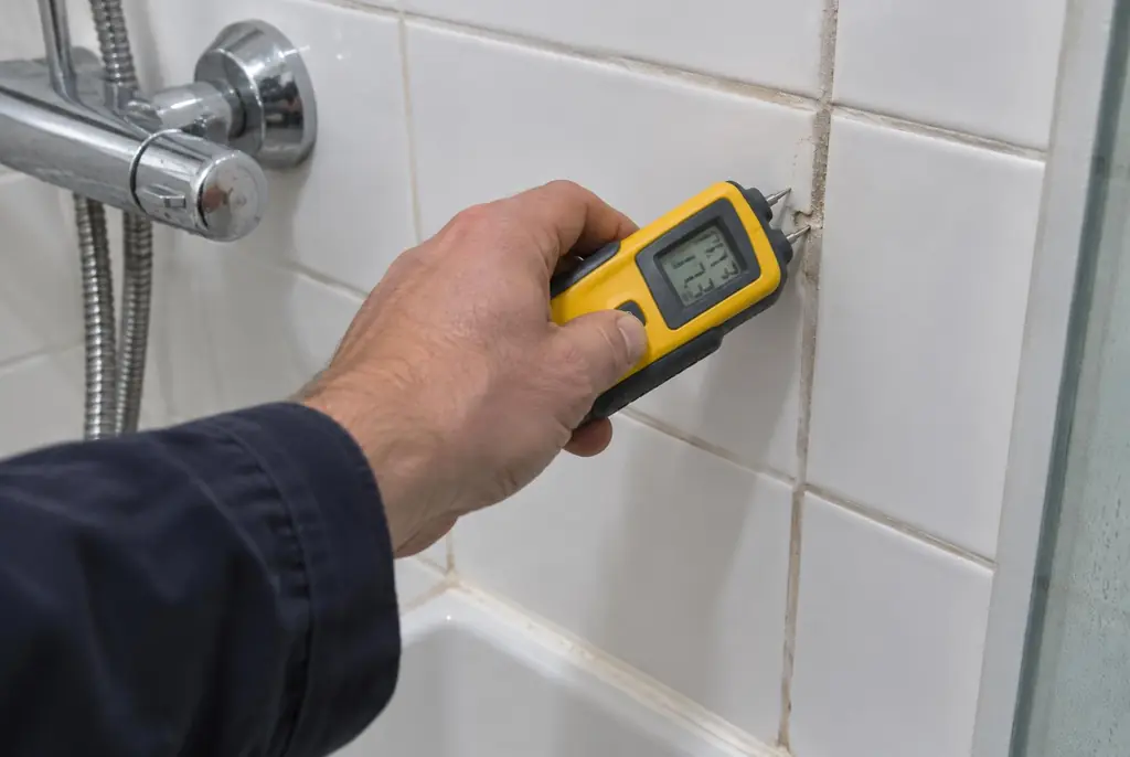 Lekdetectie Deventer – vochtmeter op badkamertegels bij de douche